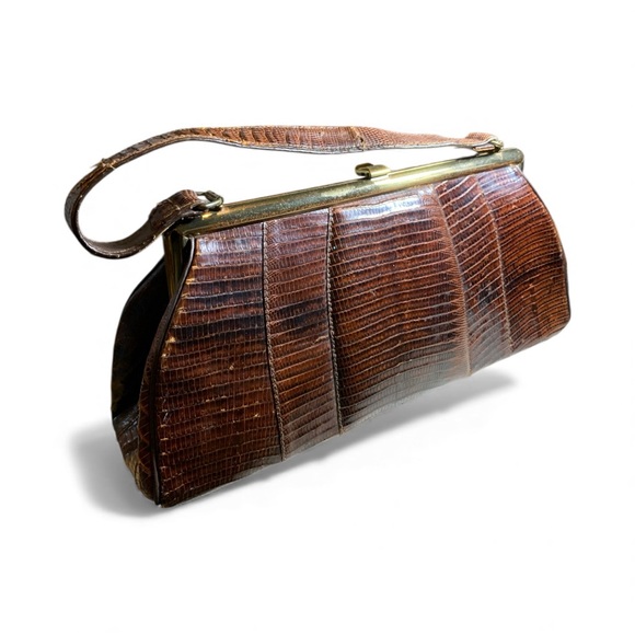 Source Unknown Handbags - Vintage Brown Textured Clutch (item#b130)